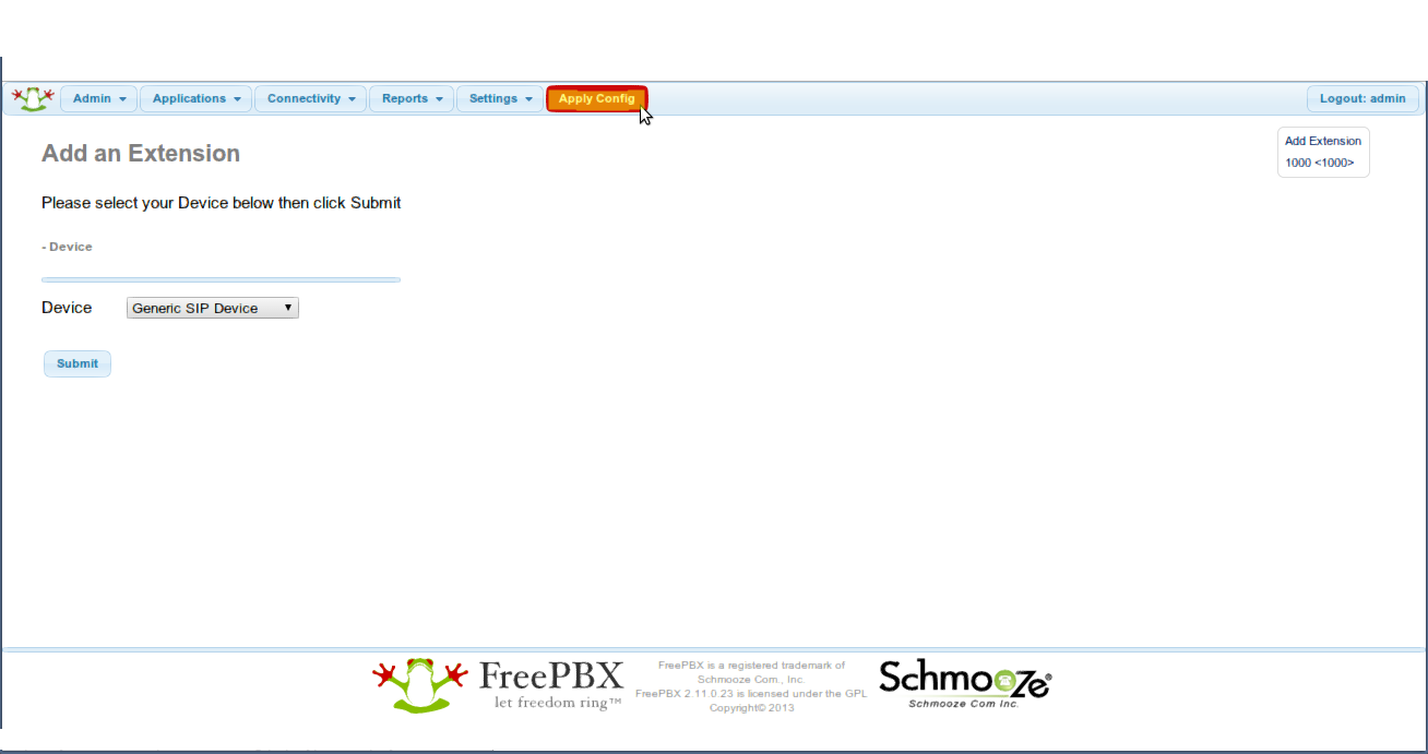 Adding an Extension to FreePBX to the Help Center