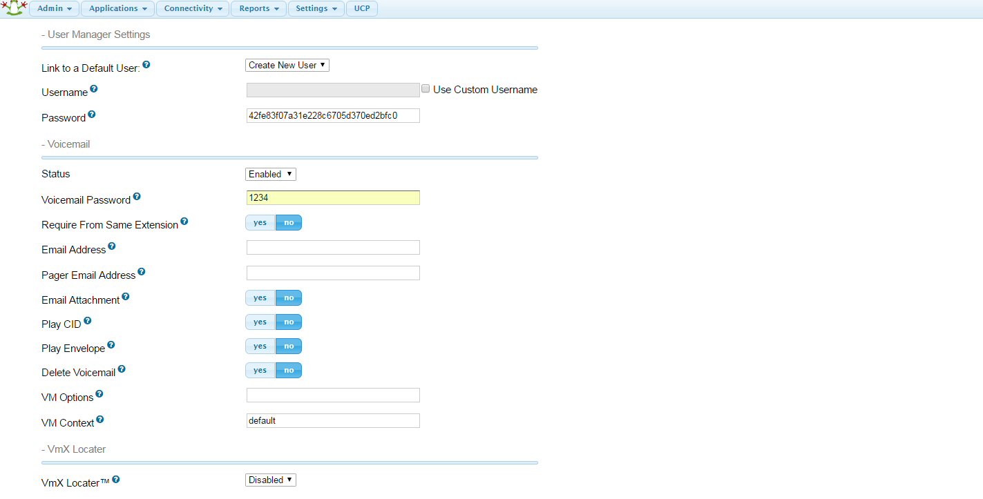 Adding an Extension to FreePBX to the Help Center
